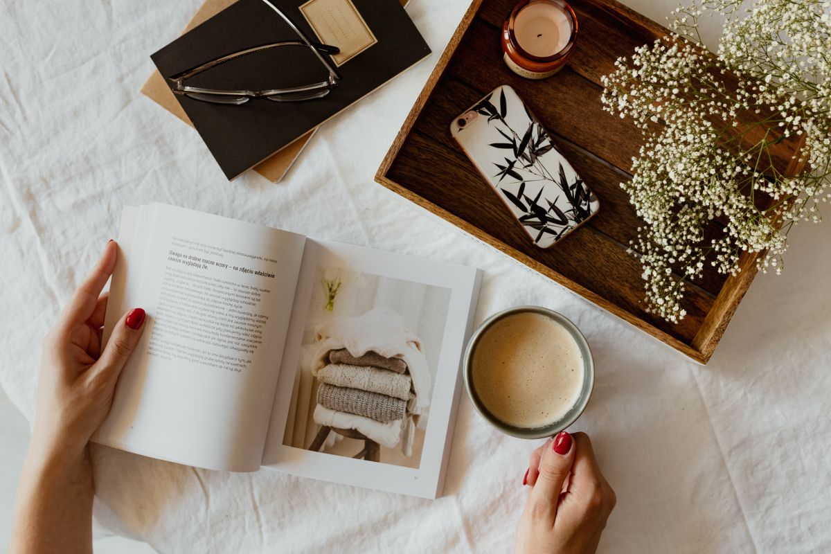 Book and coffee